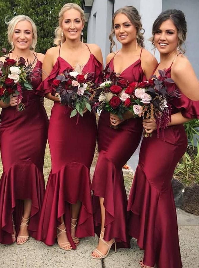 bridesmaid dresses burgundy